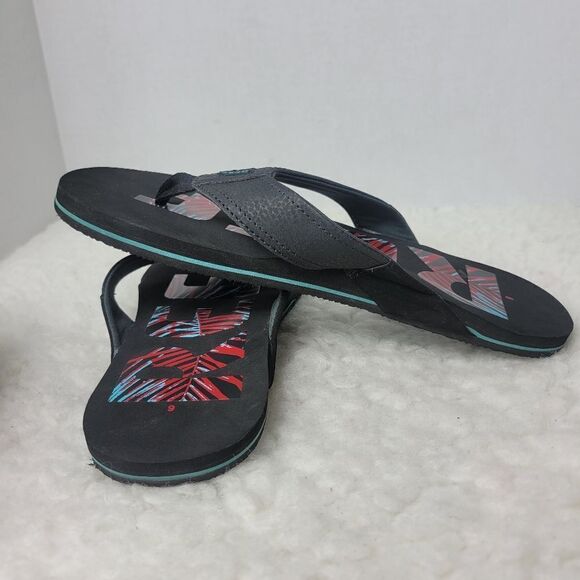 Reef Mens Newport Mens Sandals Size 6 Prints Comfort Slip On Black Flip Flops - Picture 7 of 10